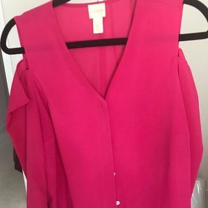 Chico’s Cold Shoulder V Neck Blouse